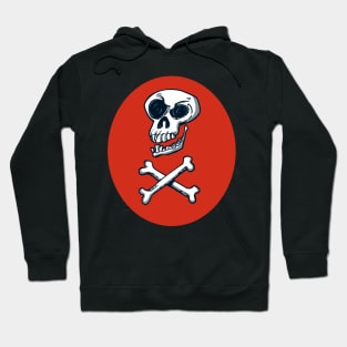 skull and crossbones cartoon style funny illustration Hoodie